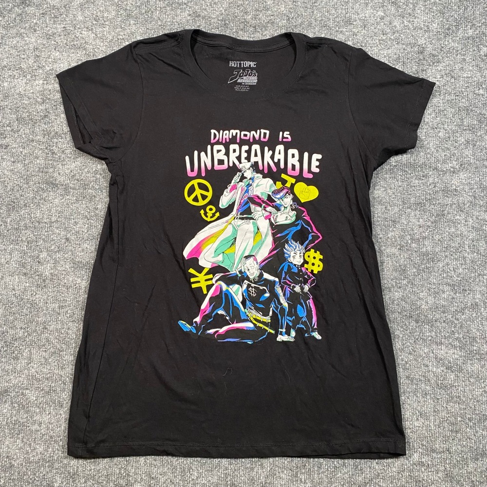 Hot Topic JoJos Bizarre Adventure Diamond Is Unbreakable Black Graphic Tee XL